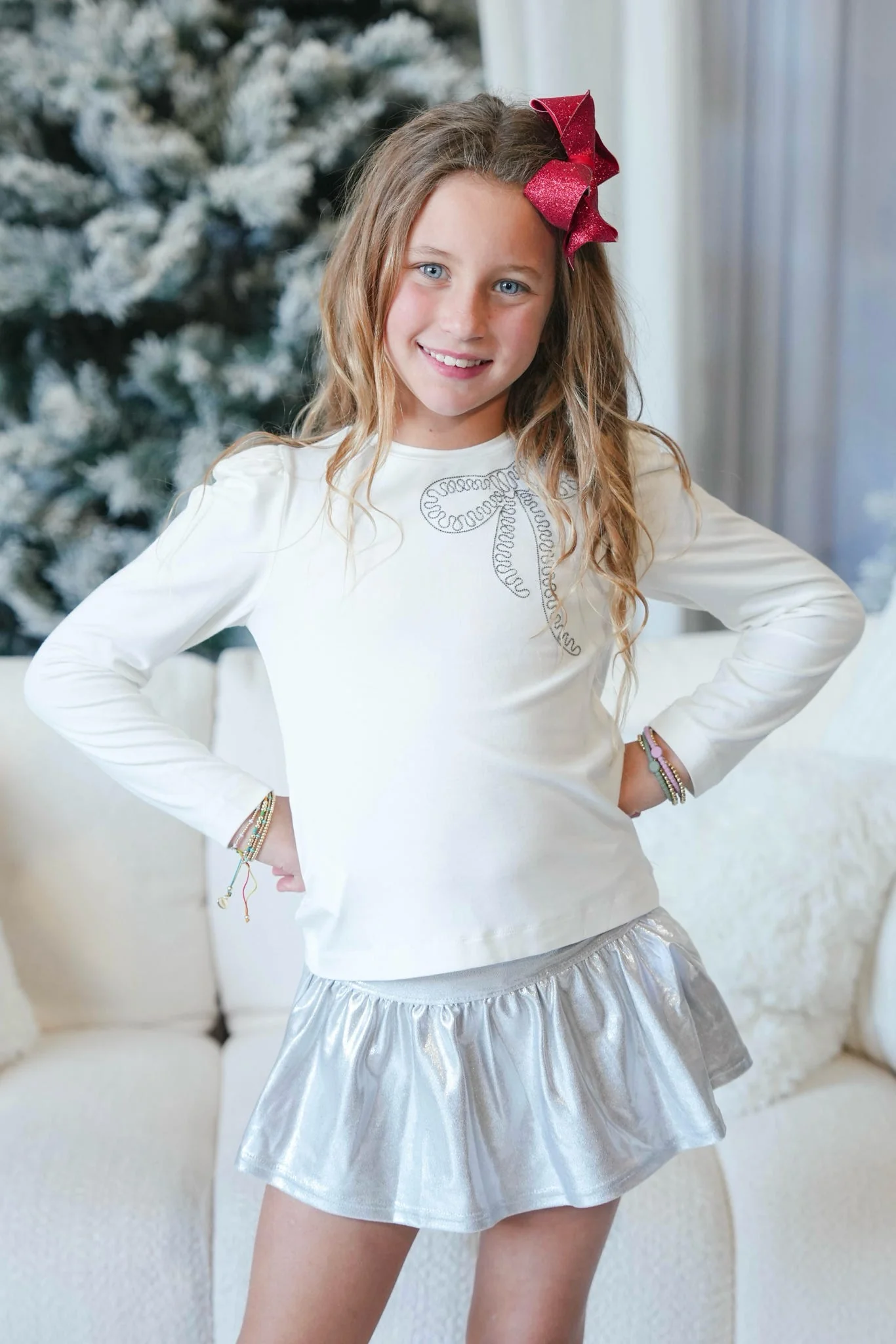 Girls' Azarhia Gathered Skort Shimmer - Image 7