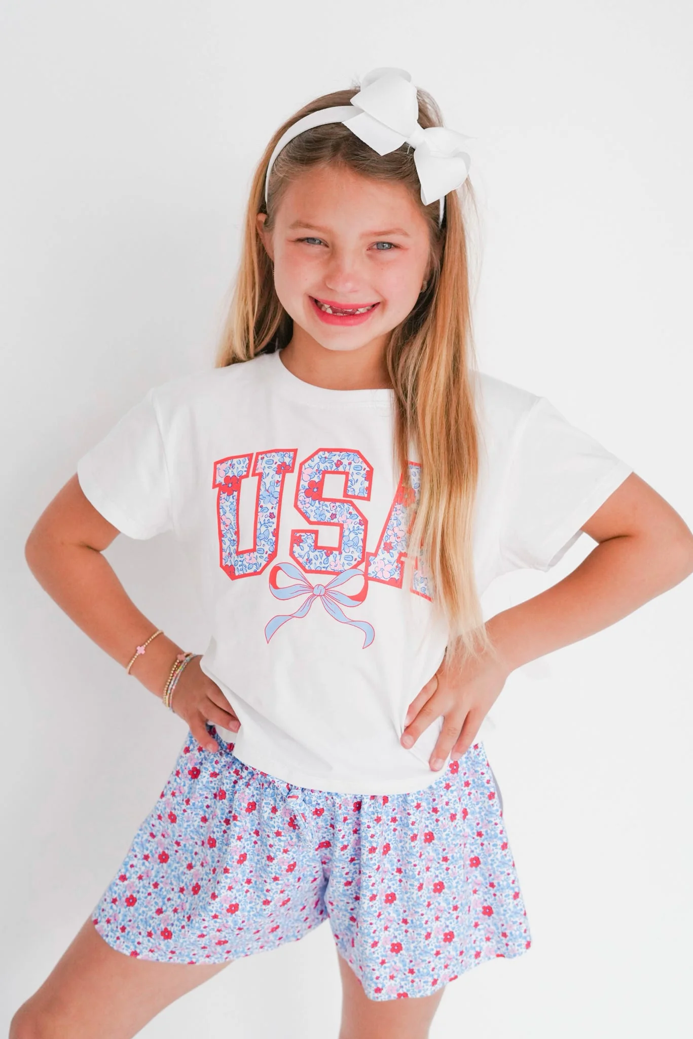 Girls' Azarhia American Boxy Tee