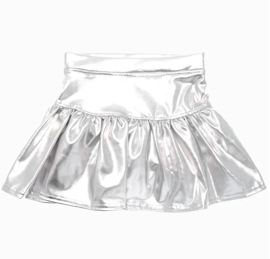 Girls' Azarhia Slick Metallic Gathered Skort - Image 8