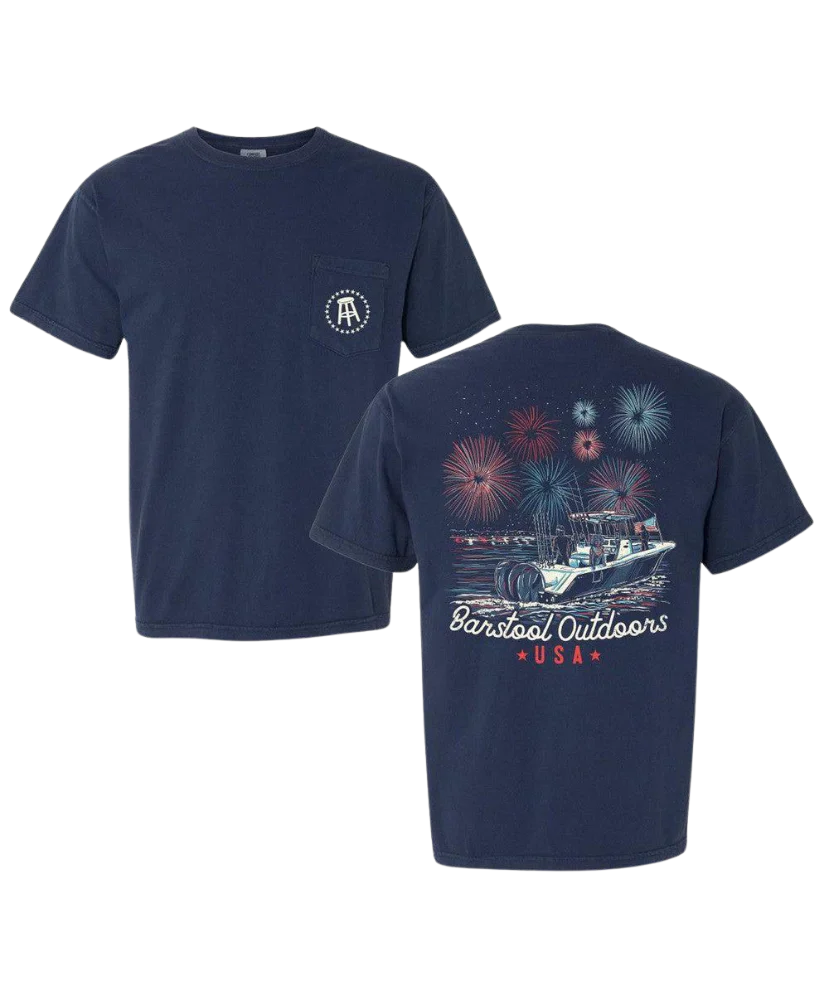 Barstool BSO Fireworks USA Pocket Tee