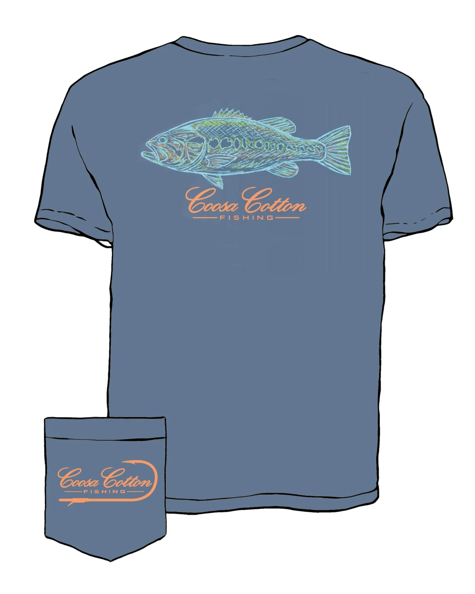 Coosa Cotton Abstract Bass Tee - Image 2