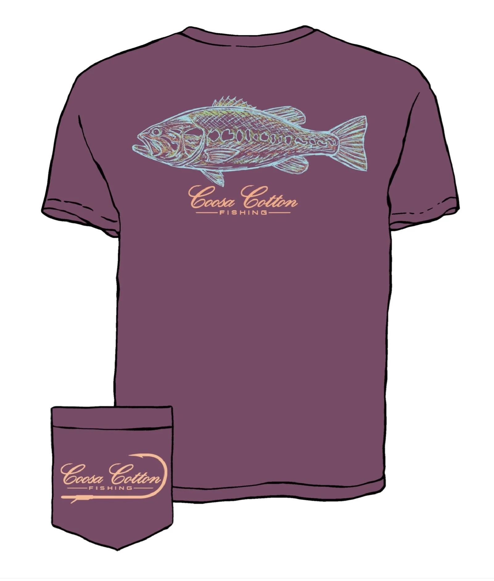 Coosa Cotton Abstract Bass Tee - Image 3