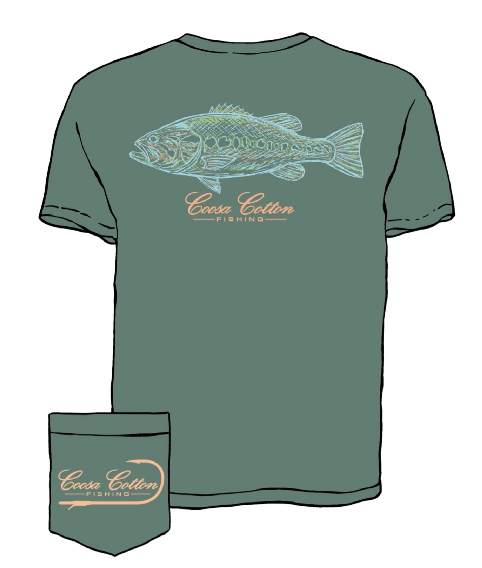 Coosa Cotton Abstract Bass Tee - Image 4