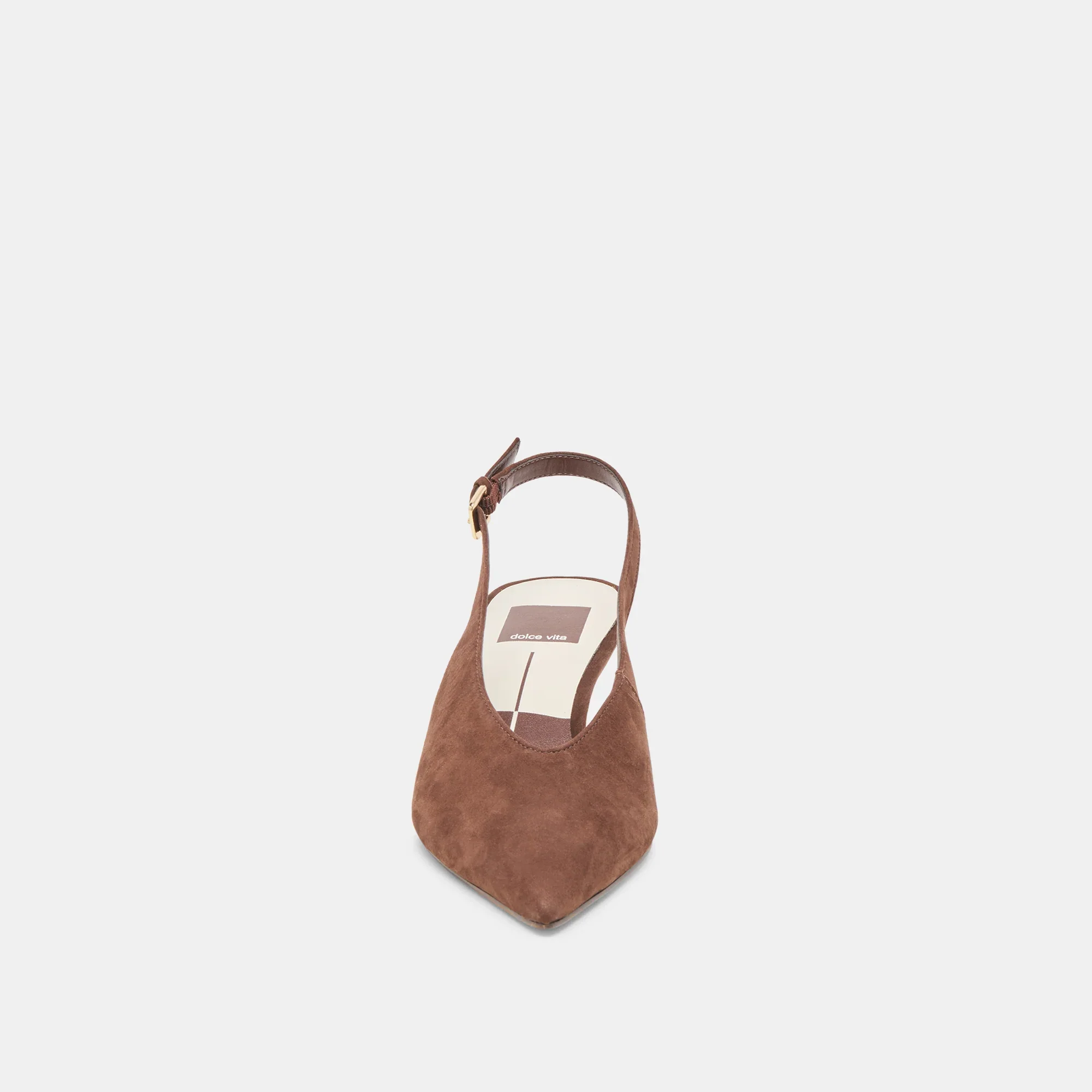 Aleena Dark Brown Suede Kitten Heel - Image 6