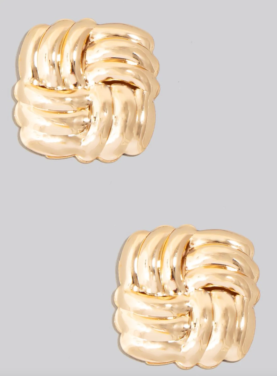 Metallic Square Weave Stud Earrings