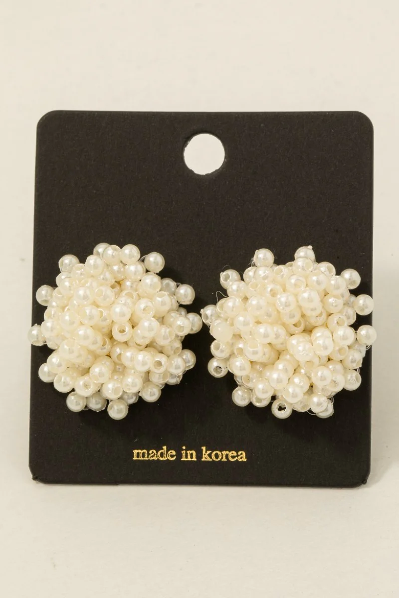 Pearl Cluster Earrings - Image 2