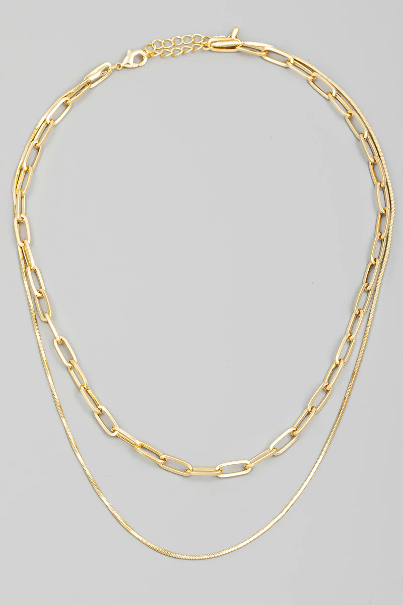 Double Chain Layered Necklace - Image 2