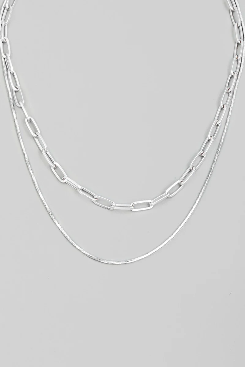 Double Chain Layered Necklace - Image 3