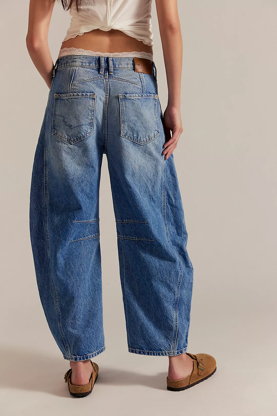 Free People Good Luck Mid Rise Barrel Jeans - Image 4