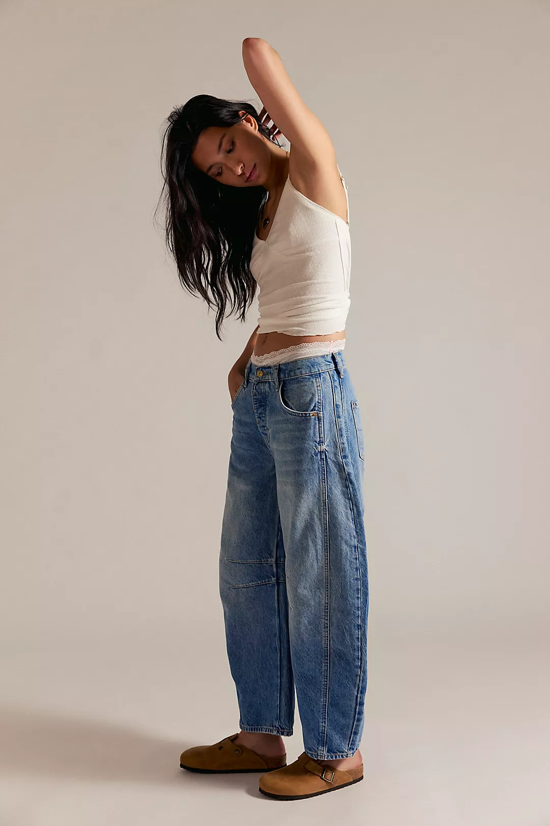 Free People Good Luck Mid Rise Barrel Jeans - Image 6