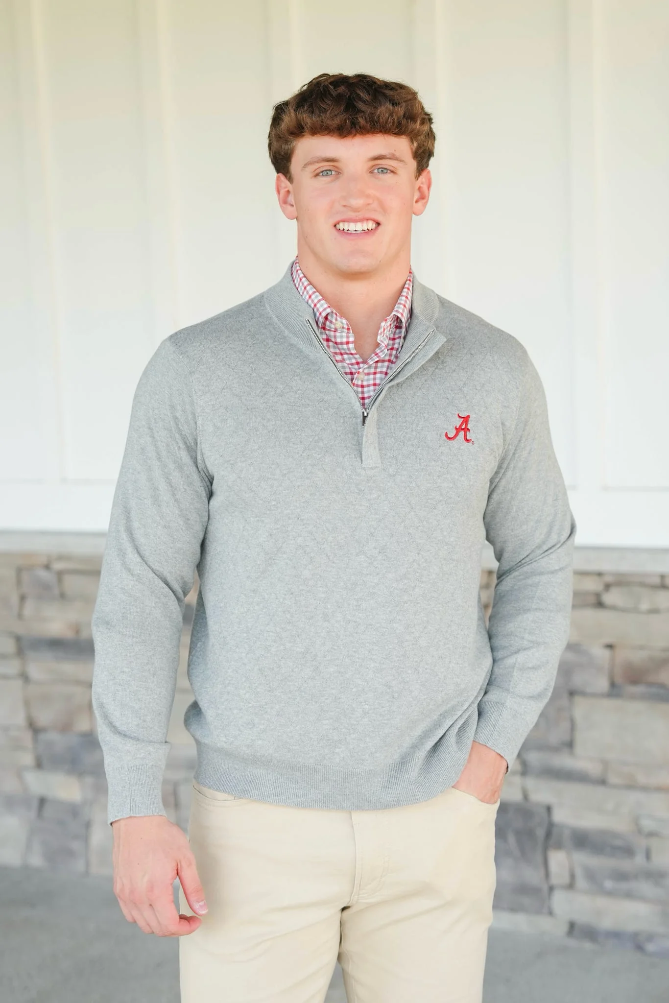 GenTeal Alabama "A" Bramlett Diamond Quilted 1/4 Zip