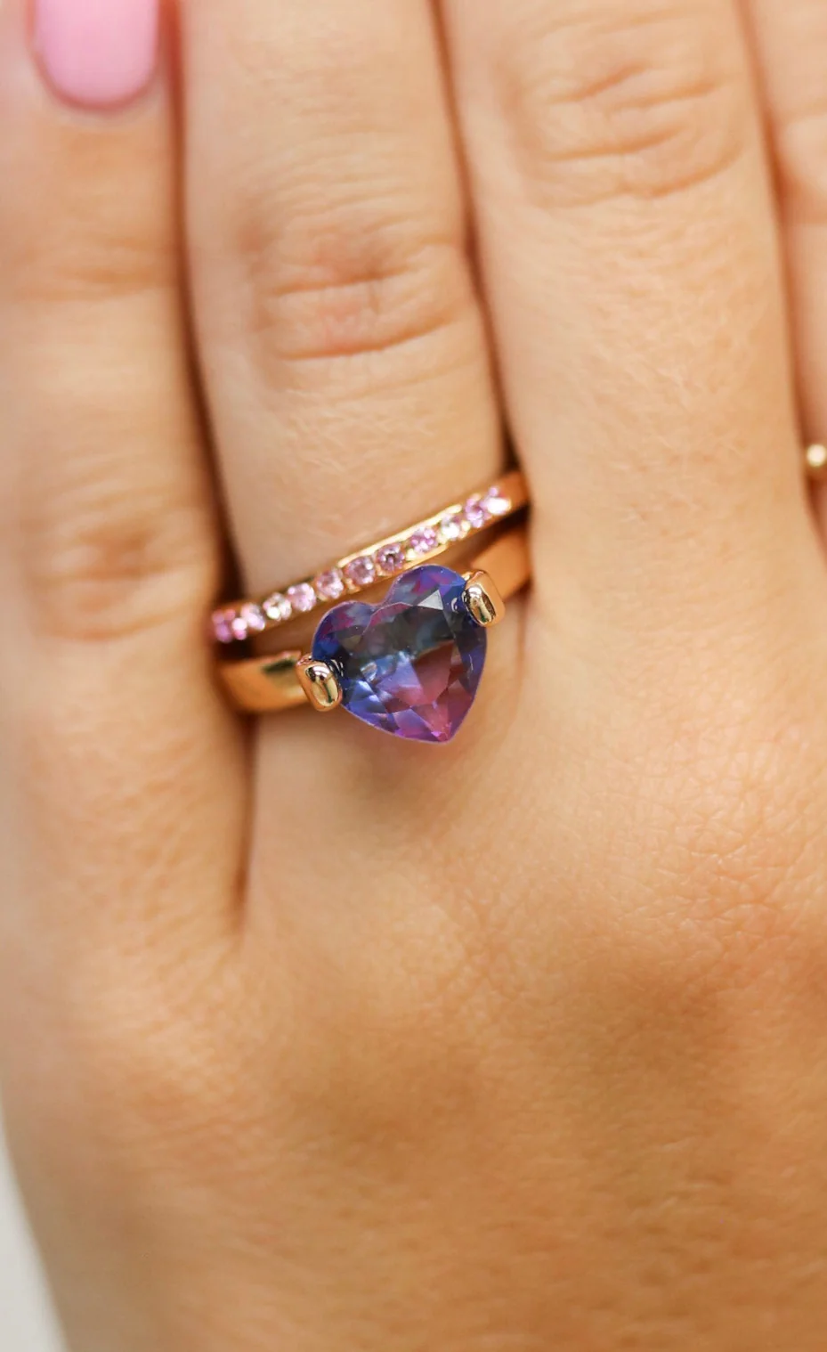 Girls' Great Pretenders Heart Stack Rings