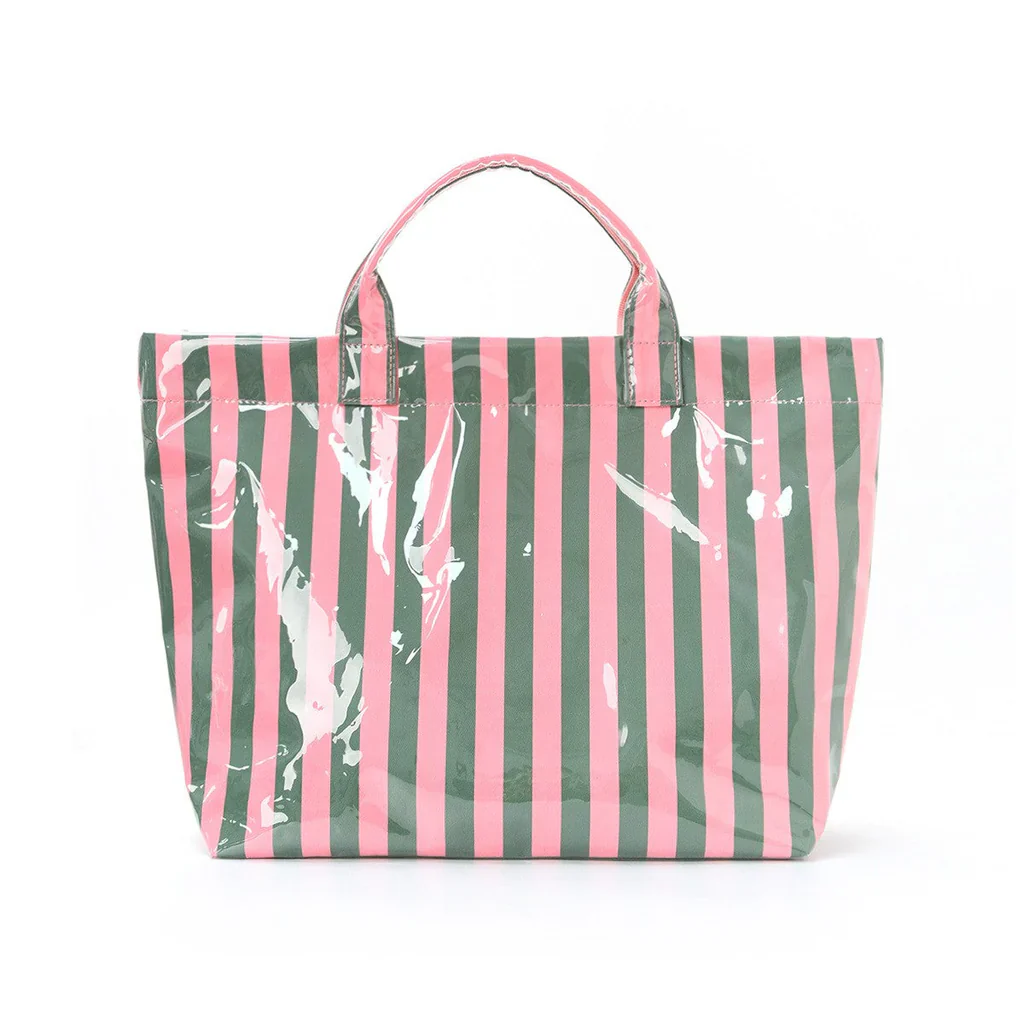 Josslyn Large Striped Vinyl Tote - Image 3