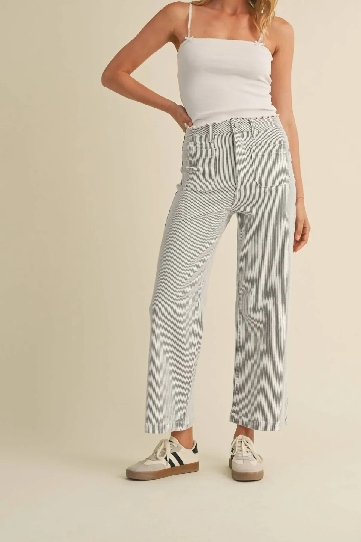 Just Black Patch Pocket Wide Leg Jeans - Image 16