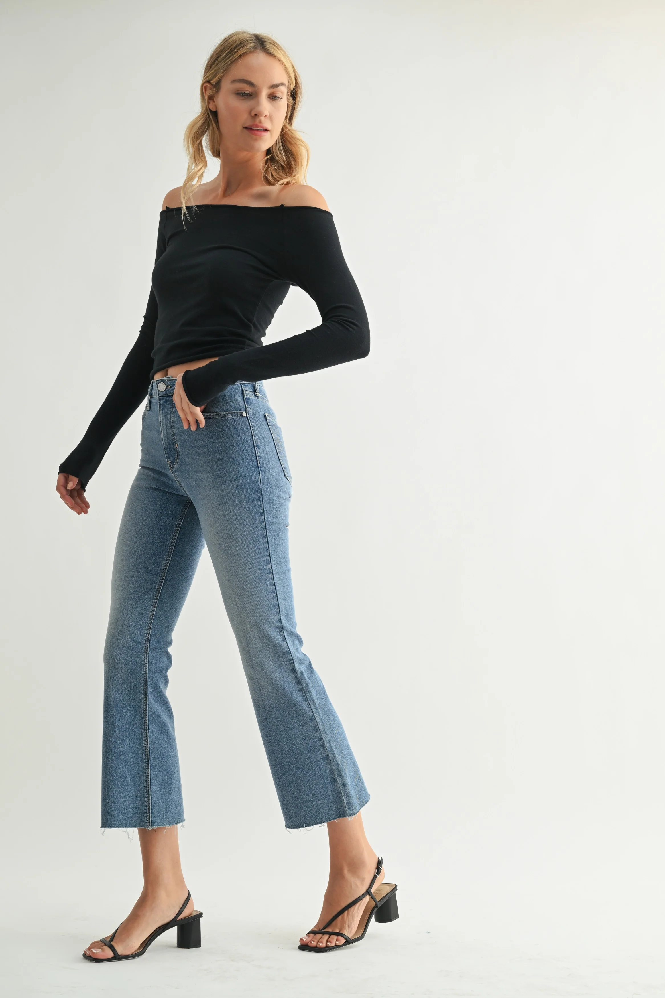 Just Black Tall Cropped Flare Jean - Image 3