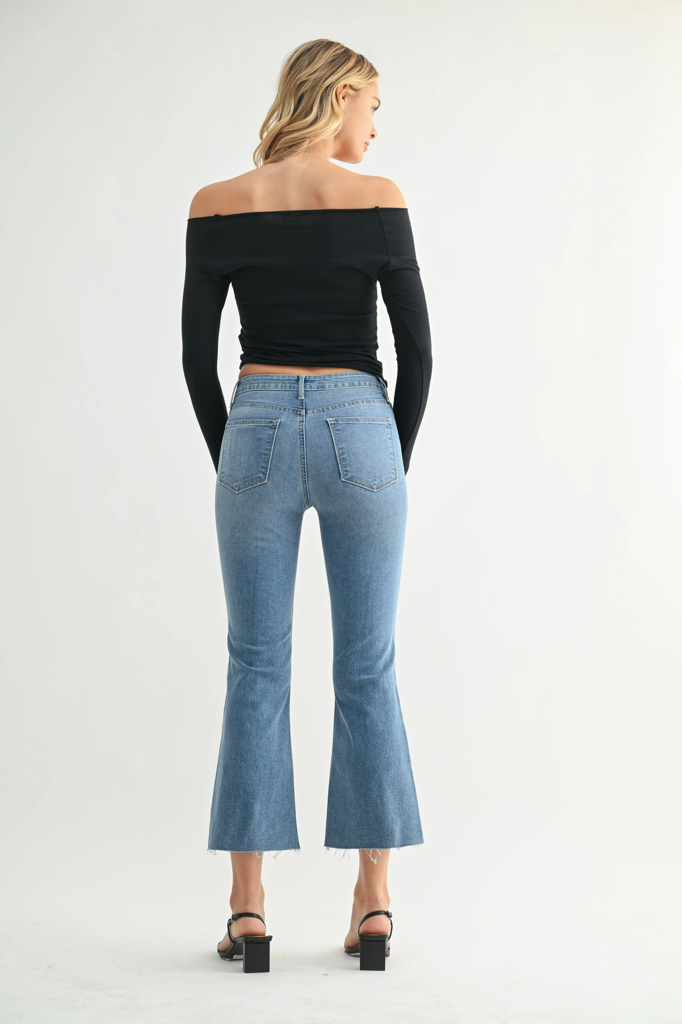 Just Black Tall Cropped Flare Jean - Image 4