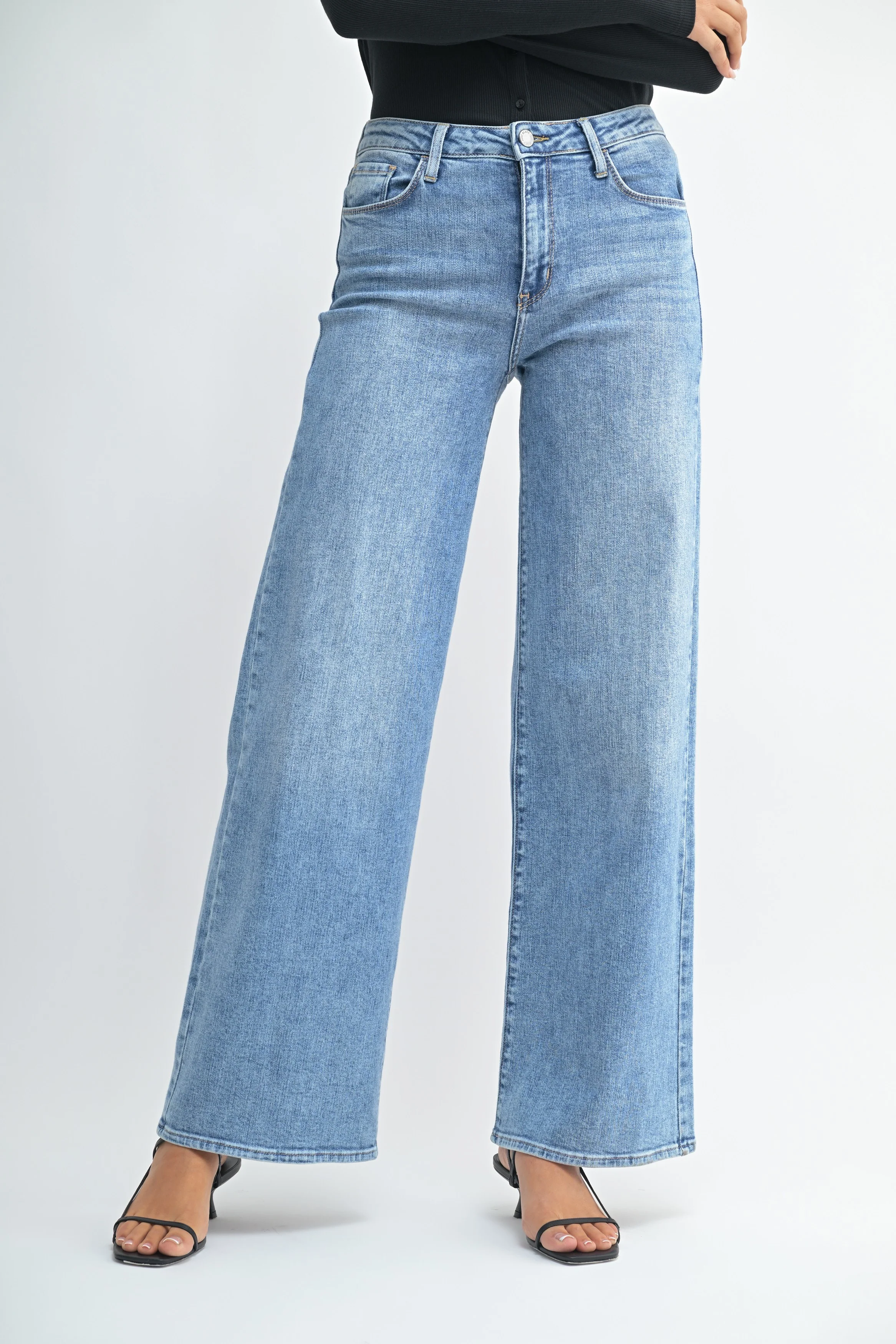 Just Black Denim Stretchy Wide Leg Jean