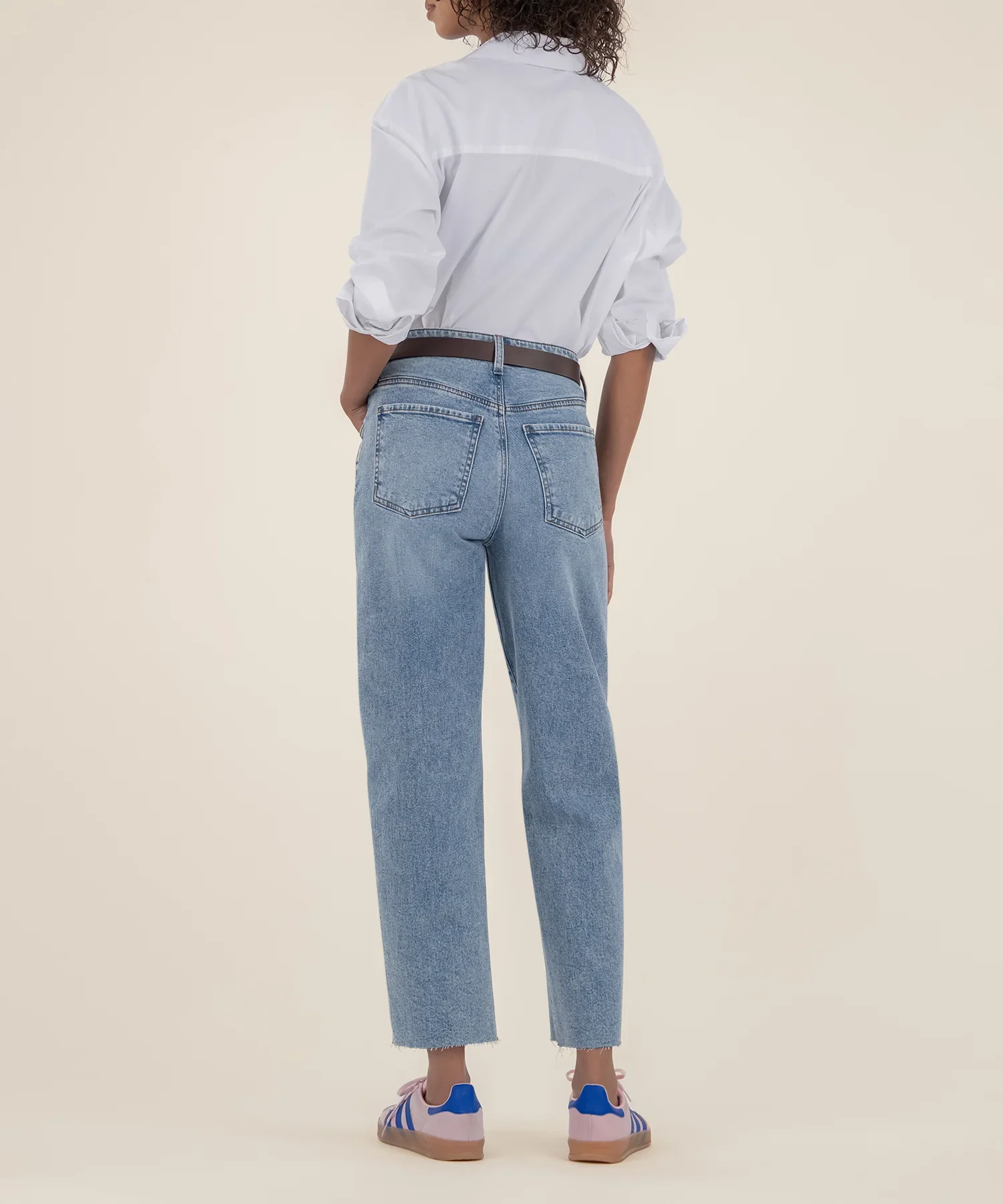 Kut Gwen High Rise Wide Leg Raw Hem Jean - Image 4