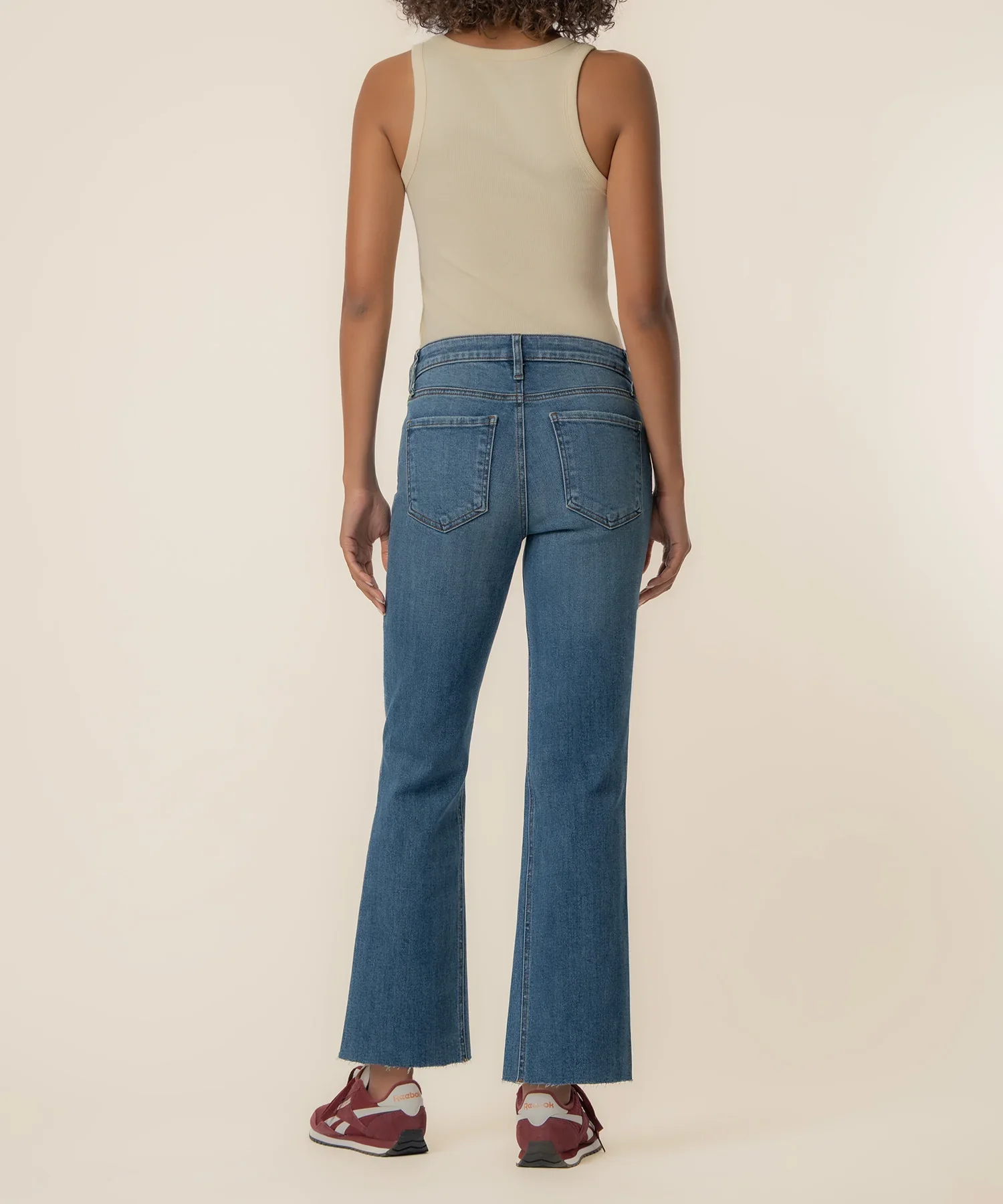 Kut Kelsey High Rise Fab AB Ankle Flare Raw Hem - Image 3