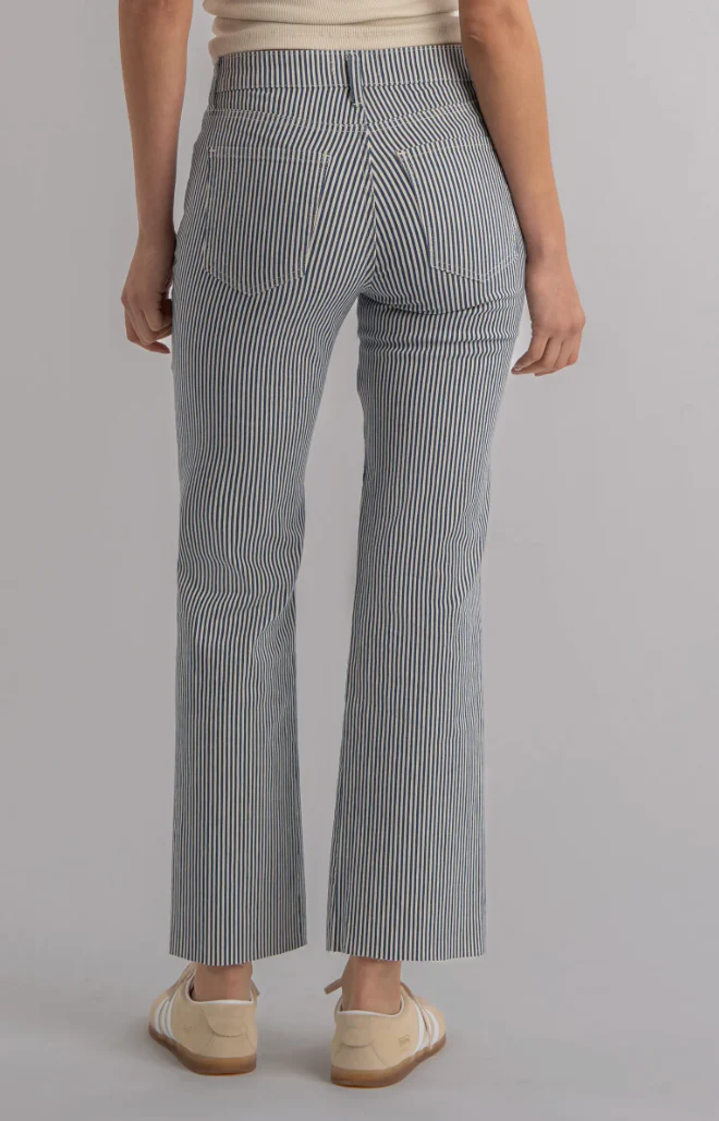 Kut Kelsey High Rise Fab AB Ankle Flare Raw Hem Stripes - Image 2