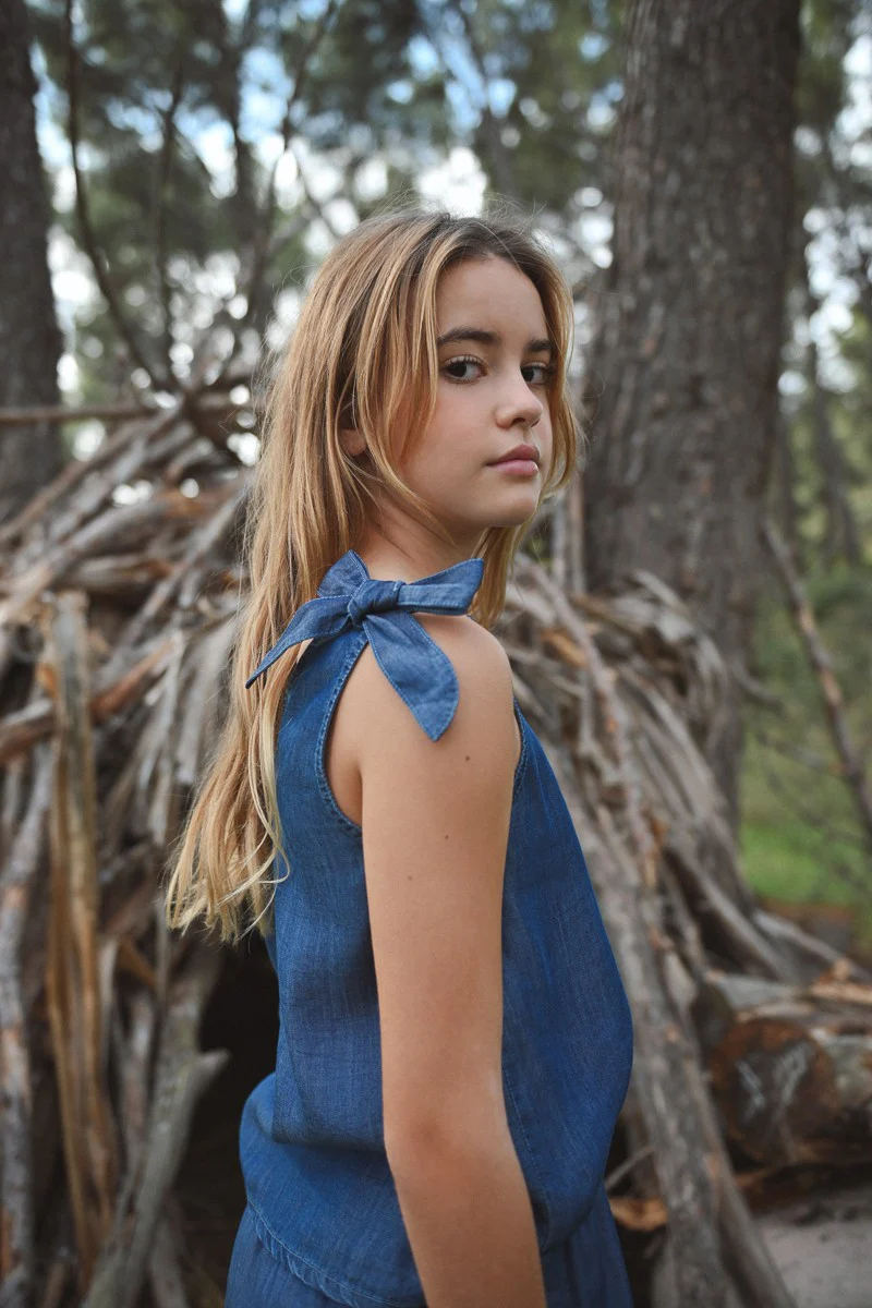Girls' Mini Molly Denim Top - Image 2