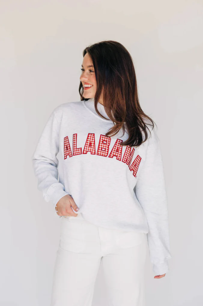 Scarlet & Gold Alabama Mallory Gingham Mockneck - Image 2