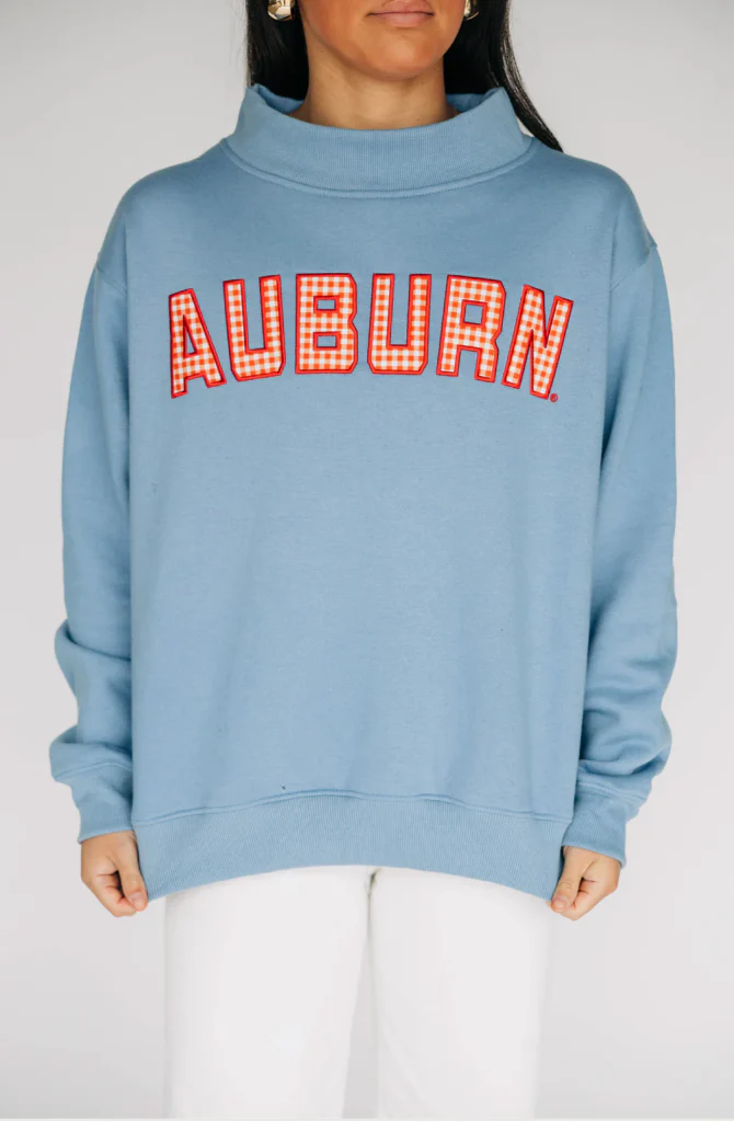 Scarlet & Gold Auburn Mallory Gingham Mockneck - Image 7