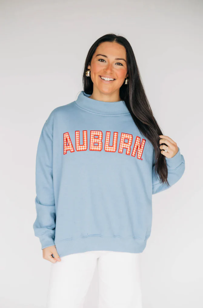 Scarlet & Gold Auburn Mallory Gingham Mockneck - Image 8