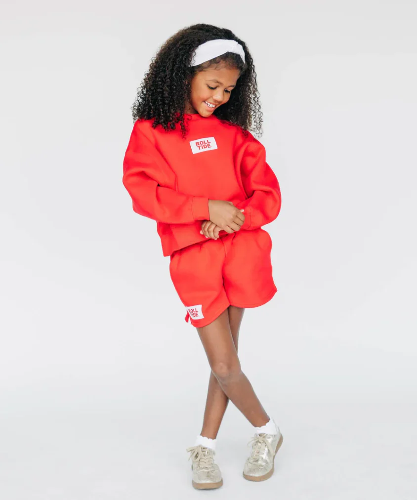 Girls' Scarlet & Gold Roll Tide Drop Shoulder Sweatshirt - Image 2
