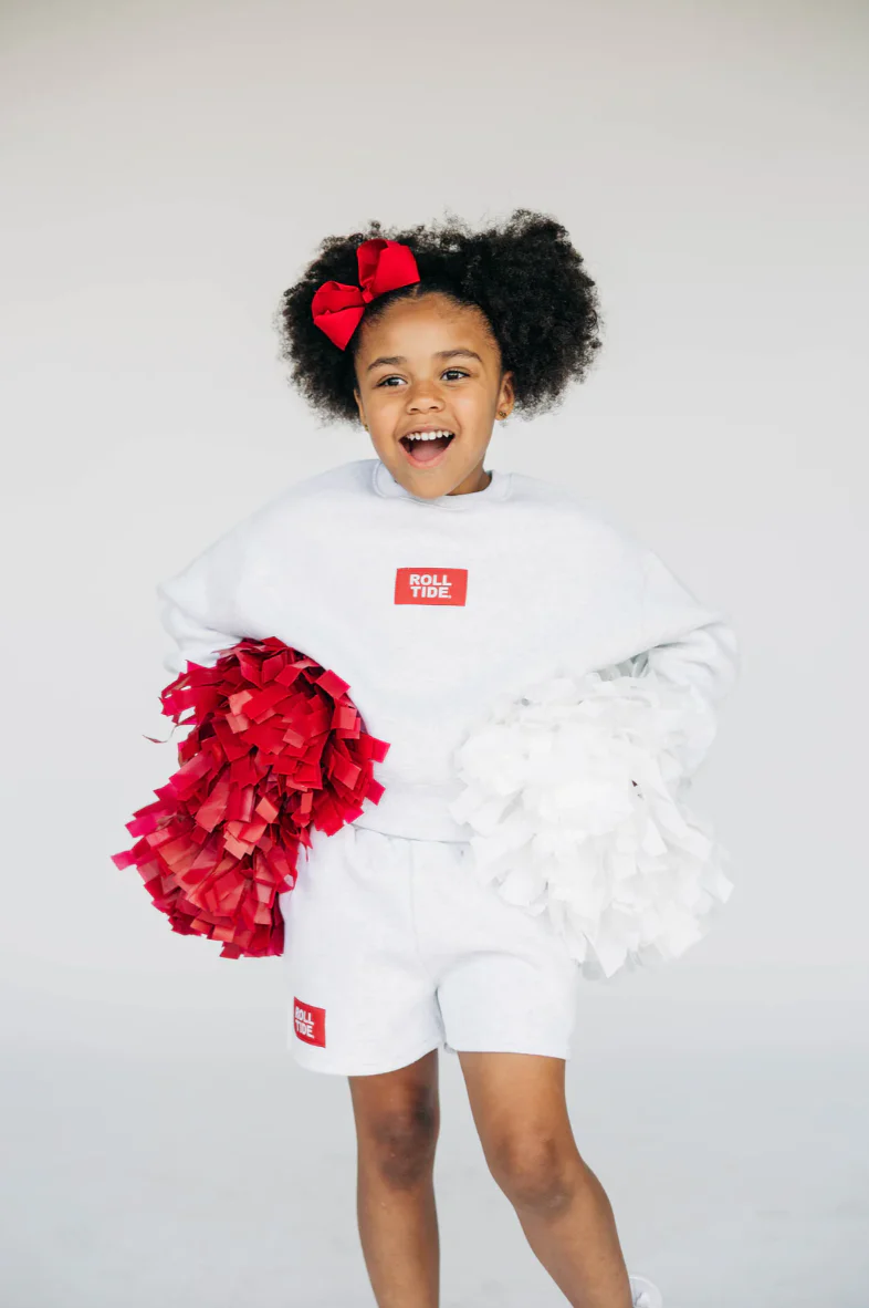 Girls' Scarlet & Gold Roll Tide Drop Shoulder Sweatshirt - Image 3