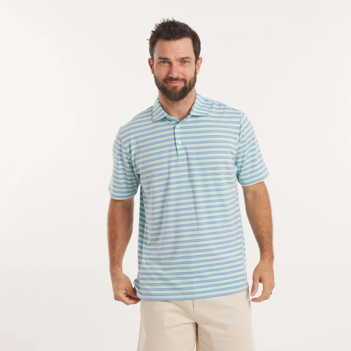 Southern Marsh Bermuda Performance Polo Grayton Stripe - Image 4