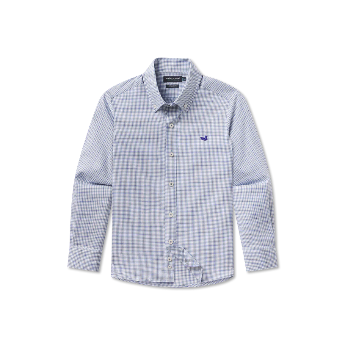 Boys' Southern Marsh Dyer Performance Gingham Dress Shirt - Image 3