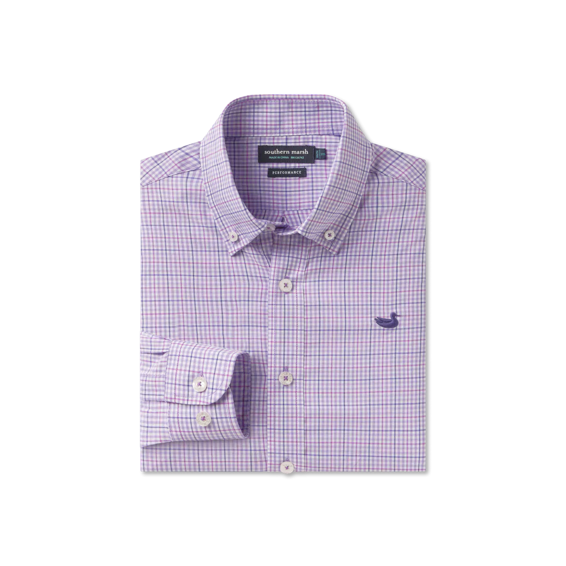 Boys' Southern Marsh Dyer Performance Gingham Dress Shirt - Image 6