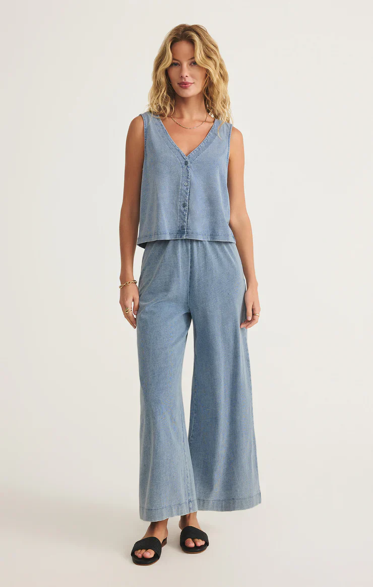 Z Supply Solace Jersey Denim Top - Image 2